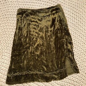 Funky People Olive Velvet Skirt